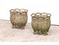 Very Decorative Pair Of Vintage Cast Iron Planters
