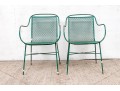 Five Piece Vintage Green Painted Wrought Iron Patio Set