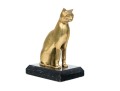 Vintage Heavy Cast Brass Seated Cat