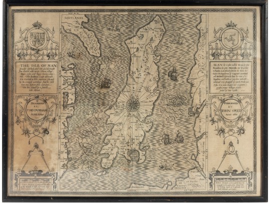 Old Map Of Isle Of Man By John Speed Vintage Print