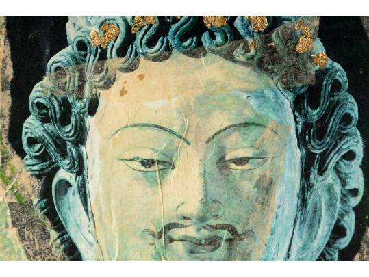 Bhuddist Mixed Media Collage -- Unknown Artist