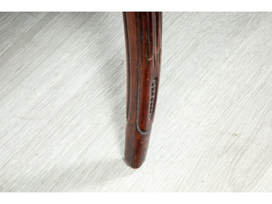 Contemporary Upholstered Blue/Cream Satin Bench