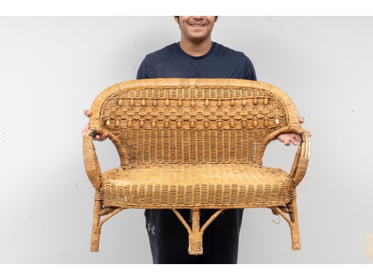 Vintage Children's Wicker Bench