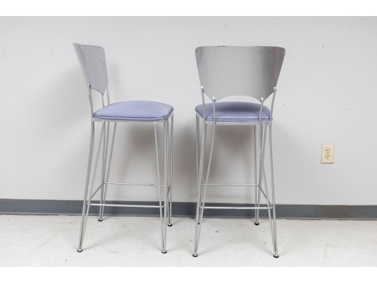Two Retro Steel Parlor Chairs 