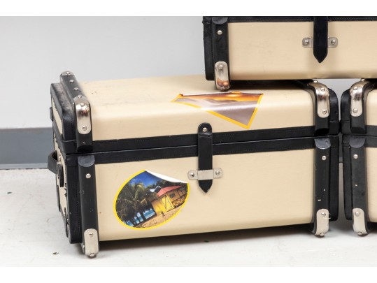 Trio Of Retro Global Views Travel/Storage Trunks