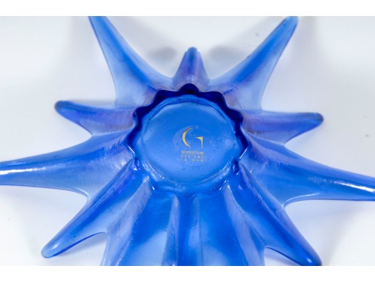 Trio Of Gorgeous Designs Cobalt Glass Starburst Dishes