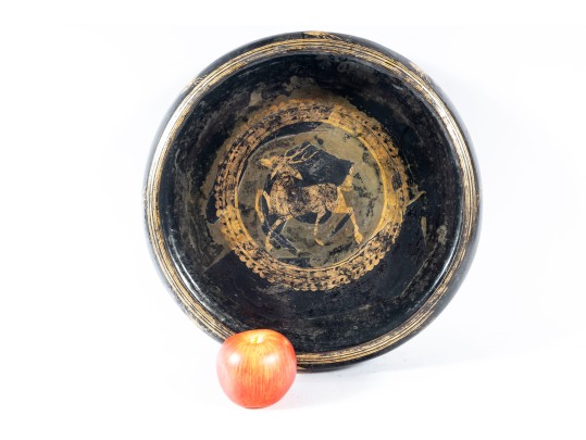 Decorative Oriental Black Laqeured Bowl