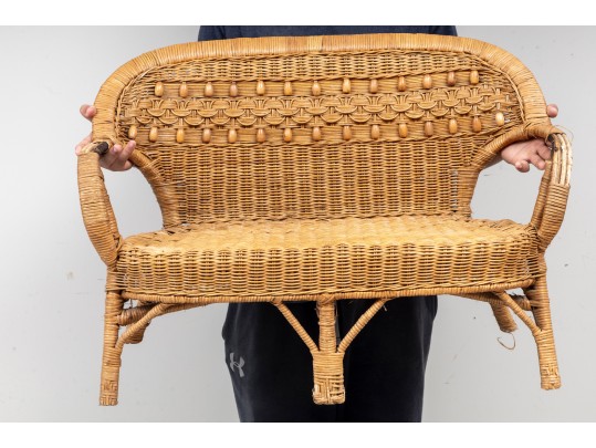 Vintage Children's Wicker Bench