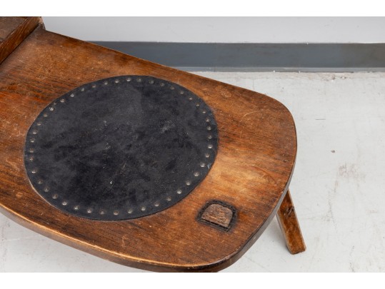 Antique Leather/Wood Cobbler's Bench