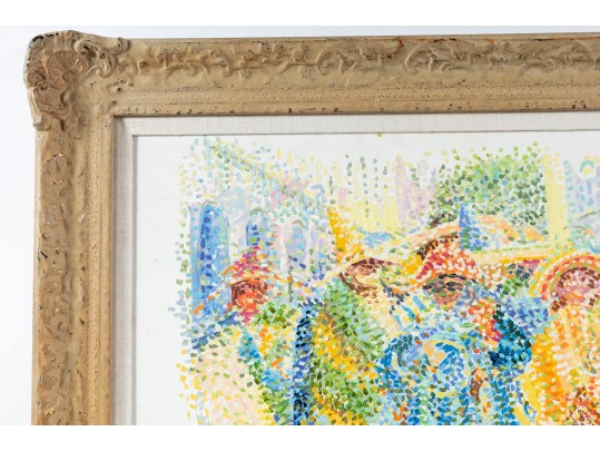 Serge Mendjisky (French, 1929–2017) Pointillism Oil On Board Painting 