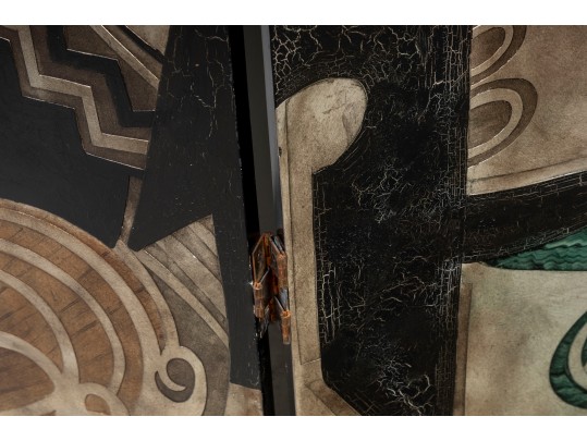 Picasso Themed Wood Folding Panel Divider