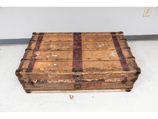 Antique Alexander McDonald French Flat Travel Trunk