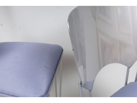 Two Retro Steel Parlor Chairs 