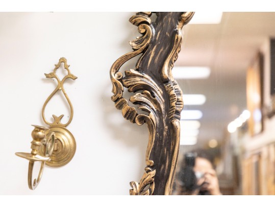 Black/Gilt Rococo Style Wall Mirror 