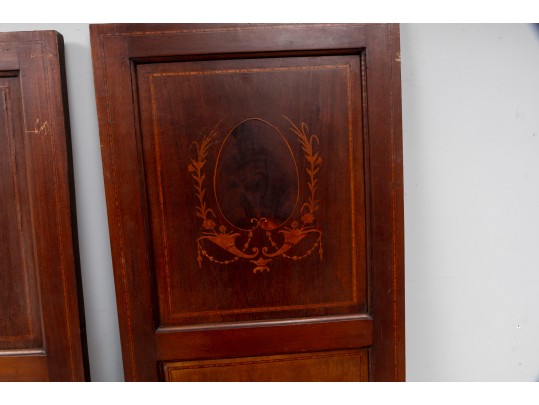 Pair Of Reclaimed Inlaid Marquetry Cabinet Doors