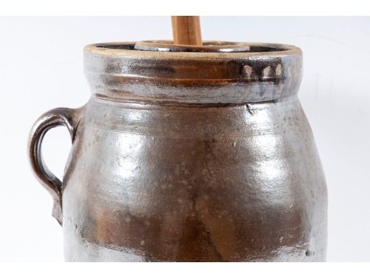 Antique Salt Pottery Butter Churn Pot
