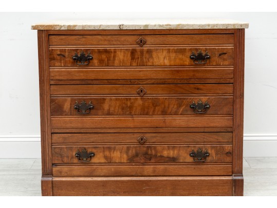 Vintage Eastlake Marble Top Chest