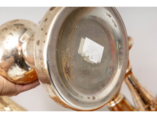 Decorative Mercury Glass Candlestick Holders