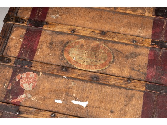 Antique Alexander McDonald French Flat Travel Trunk