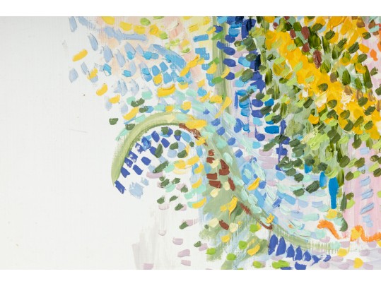 Serge Mendjisky (French, 1929–2017) Pointillism Oil On Board Painting 