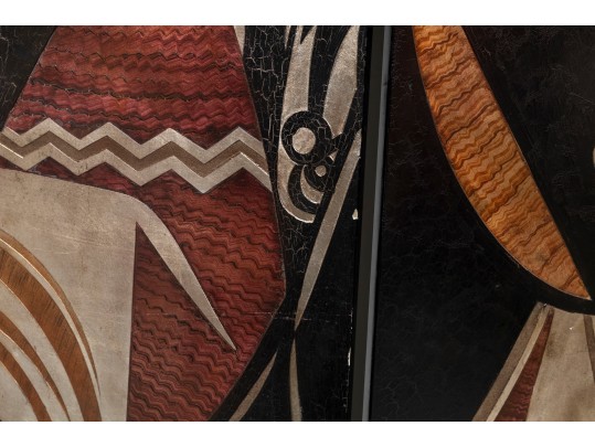 Picasso Themed Wood Folding Panel Divider