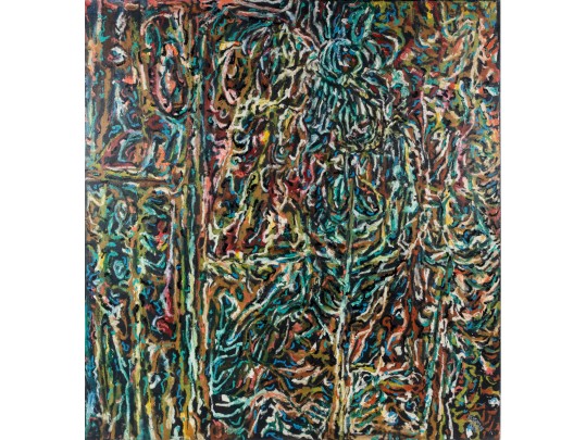 Reisman Gouache On Canvas Abstract Art -- Untitled 
