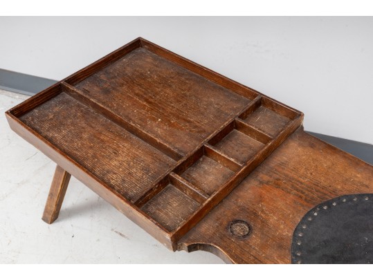 Antique Leather/Wood Cobbler's Bench