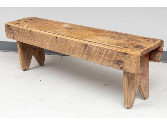 Antique Hand-Crafted Wood Bench