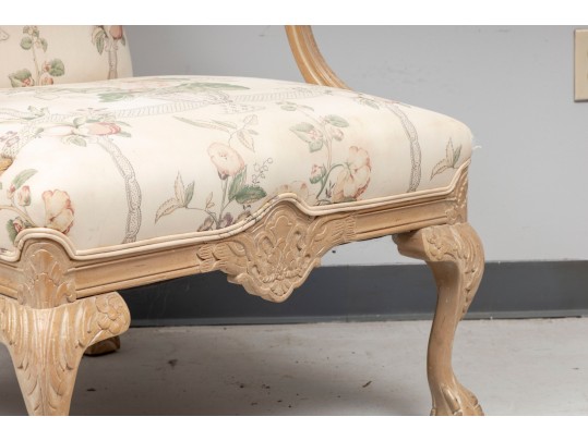 Vintage French Ball & Claw Foot Armchair