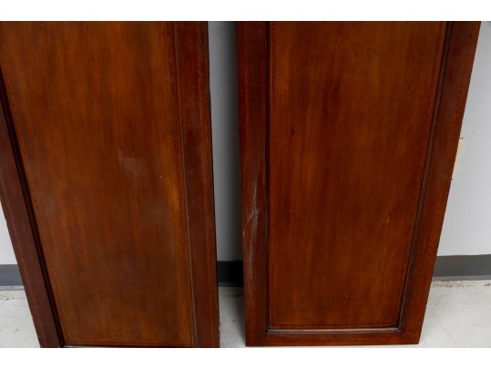 Pair Of Reclaimed Inlaid Marquetry Cabinet Doors