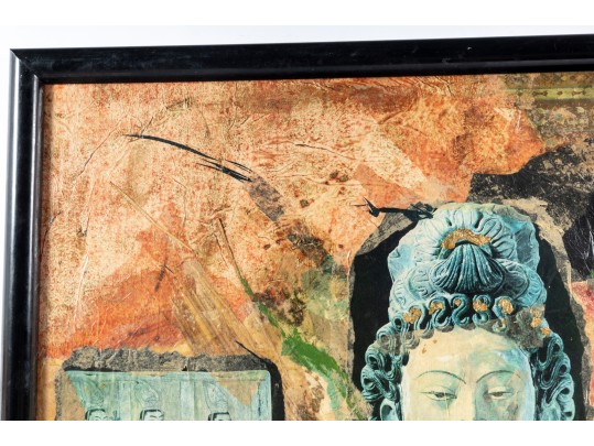 Bhuddist Mixed Media Collage -- Unknown Artist