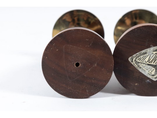 Wilson's Carmel Mid Century Wood Candlestick Holders
