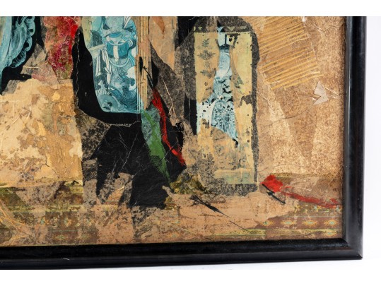 Bhuddist Mixed Media Collage -- Unknown Artist