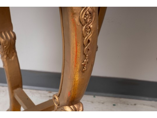 Pair Of Oriental Marble Top Incised Pedestal Stands 