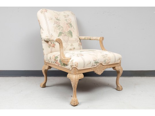 Vintage French Ball & Claw Foot Armchair