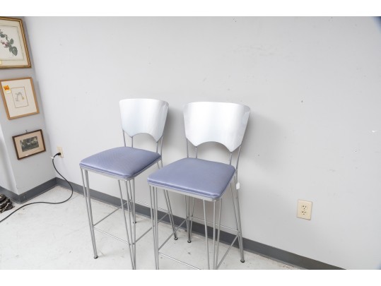 Two Retro Steel Parlor Chairs 