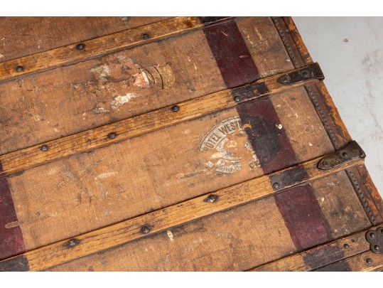 Antique Alexander McDonald French Flat Travel Trunk