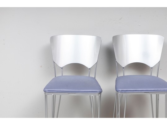 Two Retro Steel Parlor Chairs 