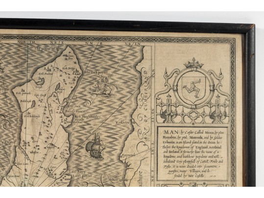 Old Map Of Isle Of Man By John Speed Vintage Print