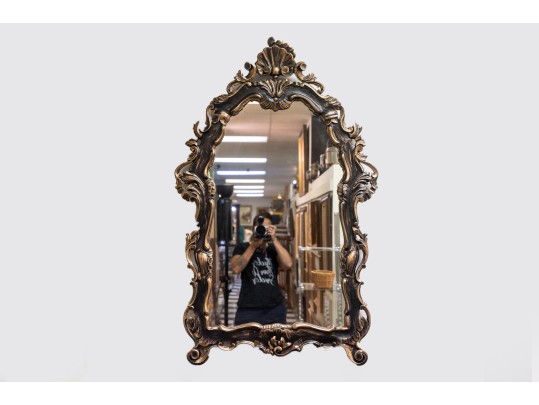 Black/Gilt Rococo Style Wall Mirror 
