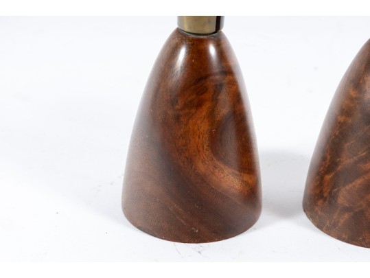 Wilson's Carmel Mid Century Wood Candlestick Holders