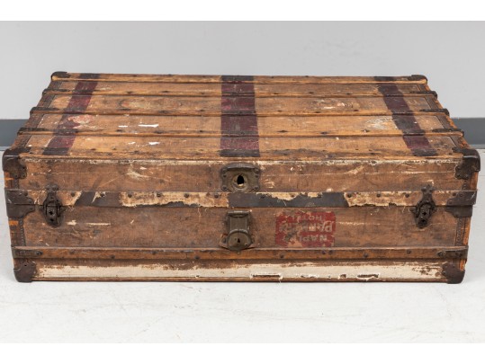 Antique Alexander McDonald French Flat Travel Trunk