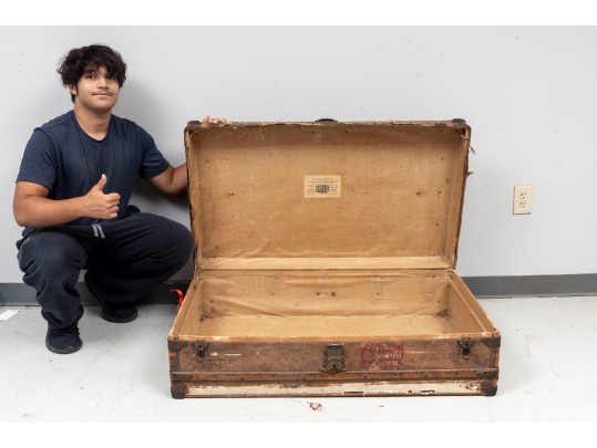 Antique Alexander McDonald French Flat Travel Trunk