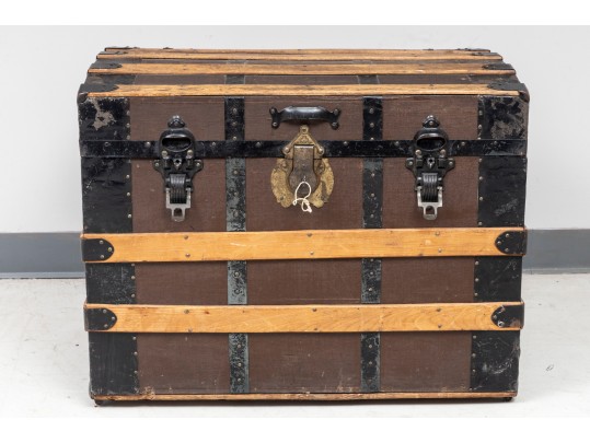 Large Antique Likly & Rockett Steamer Trunk