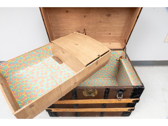 Large Antique Likly & Rockett Steamer Trunk