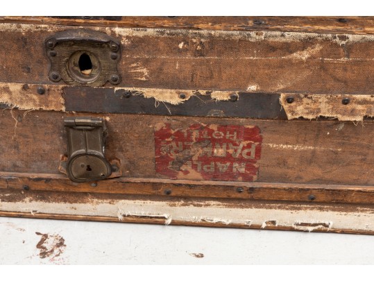 Antique Alexander McDonald French Flat Travel Trunk