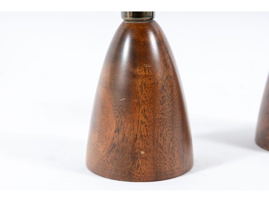 Wilson's Carmel Mid Century Wood Candlestick Holders