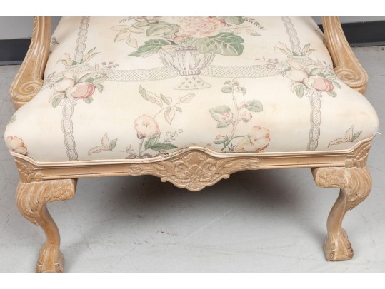 Vintage French Ball & Claw Foot Armchair
