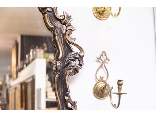 Black/Gilt Rococo Style Wall Mirror 