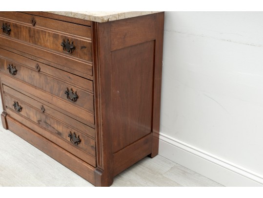 Vintage Eastlake Marble Top Chest